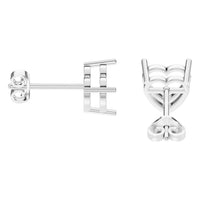 EA-8133 White Gold Earrings UNSET - Side View