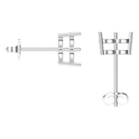 EA-8133 White Gold Earrings UNSET - BACK