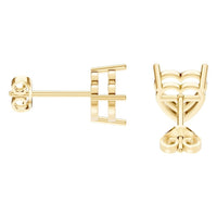 EA-8133 Yellow Gold Earrings UNSET - Side View