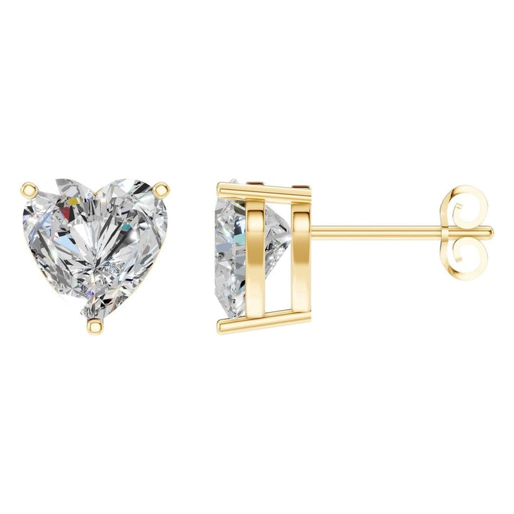 Solitaire Stud Earrings Mounting - Heart 9mm