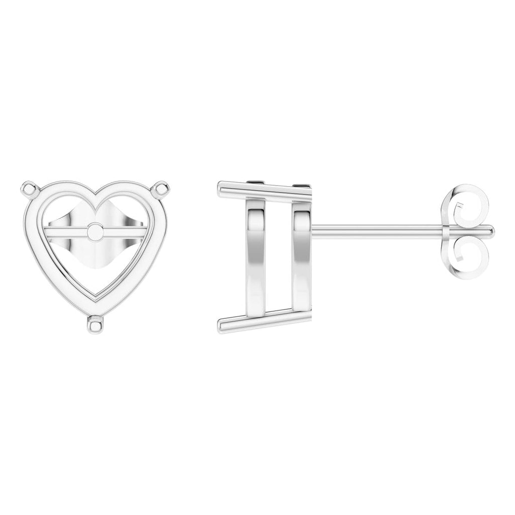 EA-8133 White Gold Earrings UNSET - Main View