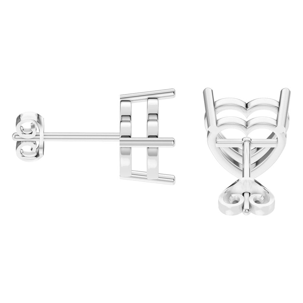 EA-8133 White Gold Earrings UNSET - Side View