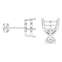 EA-8133 White Gold Earrings UNSET - Side View