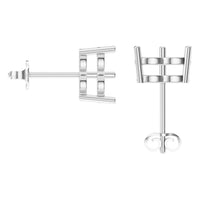 EA-8133 White Gold Earrings UNSET - BACK