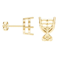 EA-8133 Yellow Gold Earrings UNSET - Side View