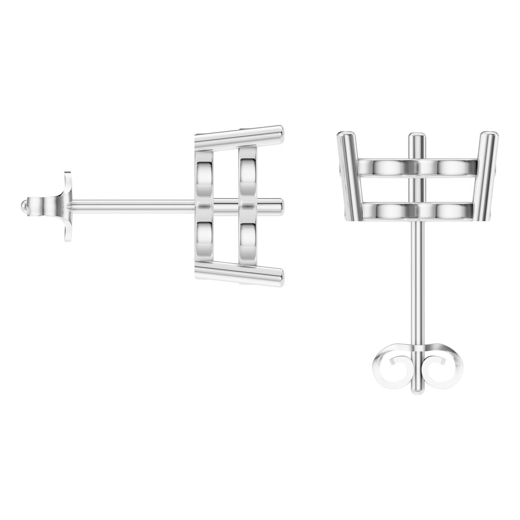 EA-8133 White Gold Earrings UNSET - BACK