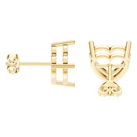 EA-8133 Yellow Gold Earrings UNSET - Side View