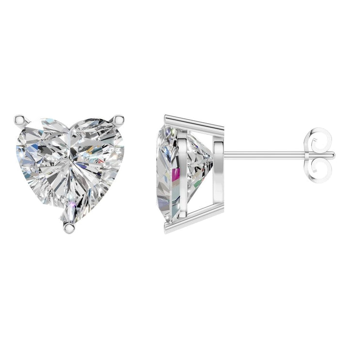 Solitaire Stud Earrings Mounting - Heart 11.5mm