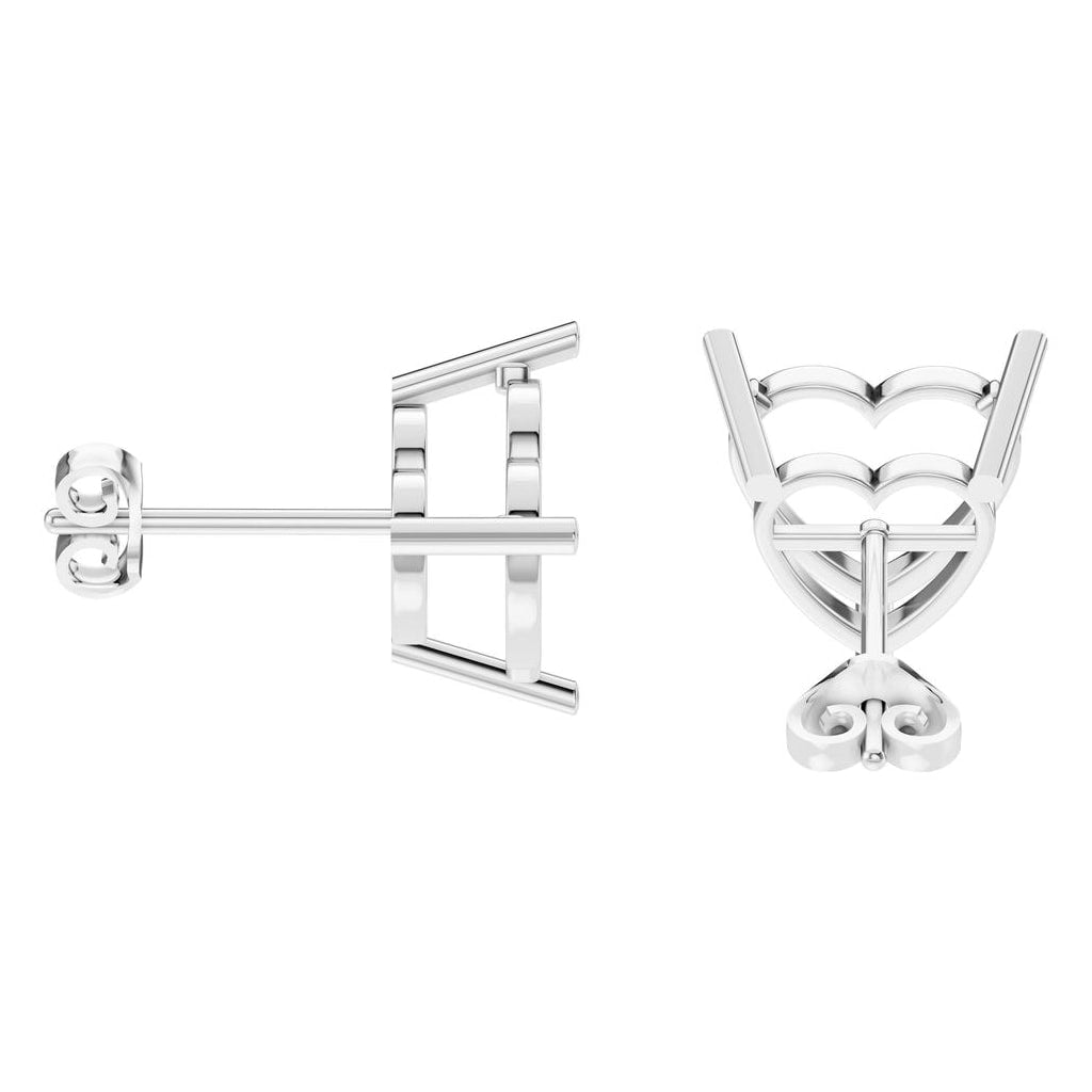 EA-8133 White Gold Earrings UNSET - Side View