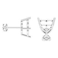 EA-8133 White Gold Earrings UNSET - Side View