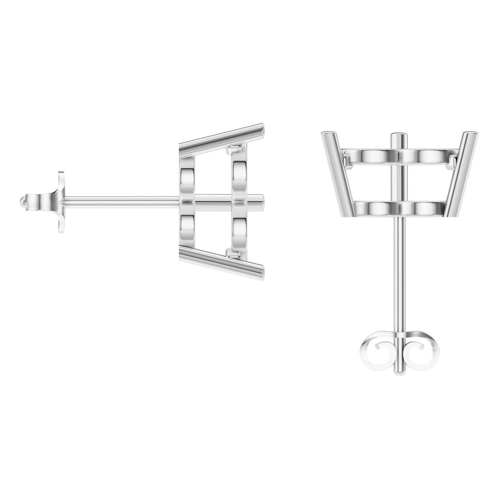 EA-8133 White Gold Earrings UNSET - BACK