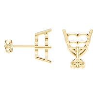 EA-8133 Yellow Gold Earrings UNSET - Side View