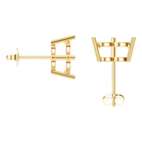 EA-8133 Yellow Gold Earrings UNSET - BACK