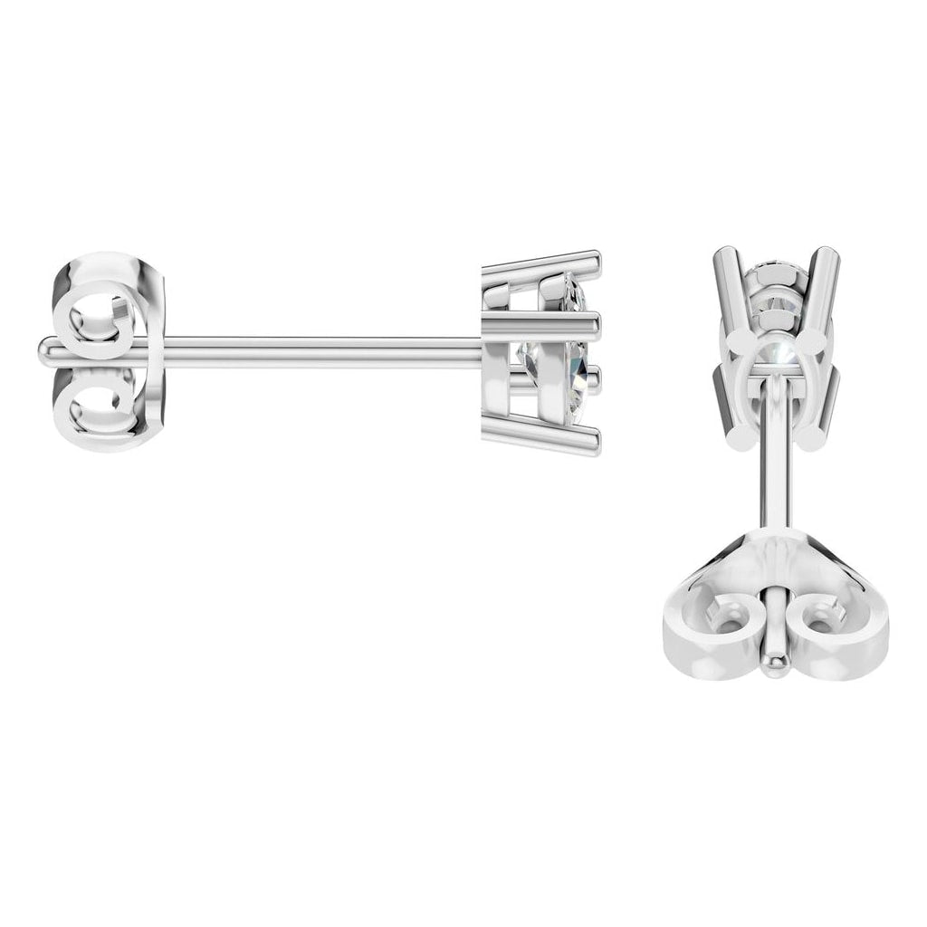 EA-8196 White Gold Earrings SET - Side View