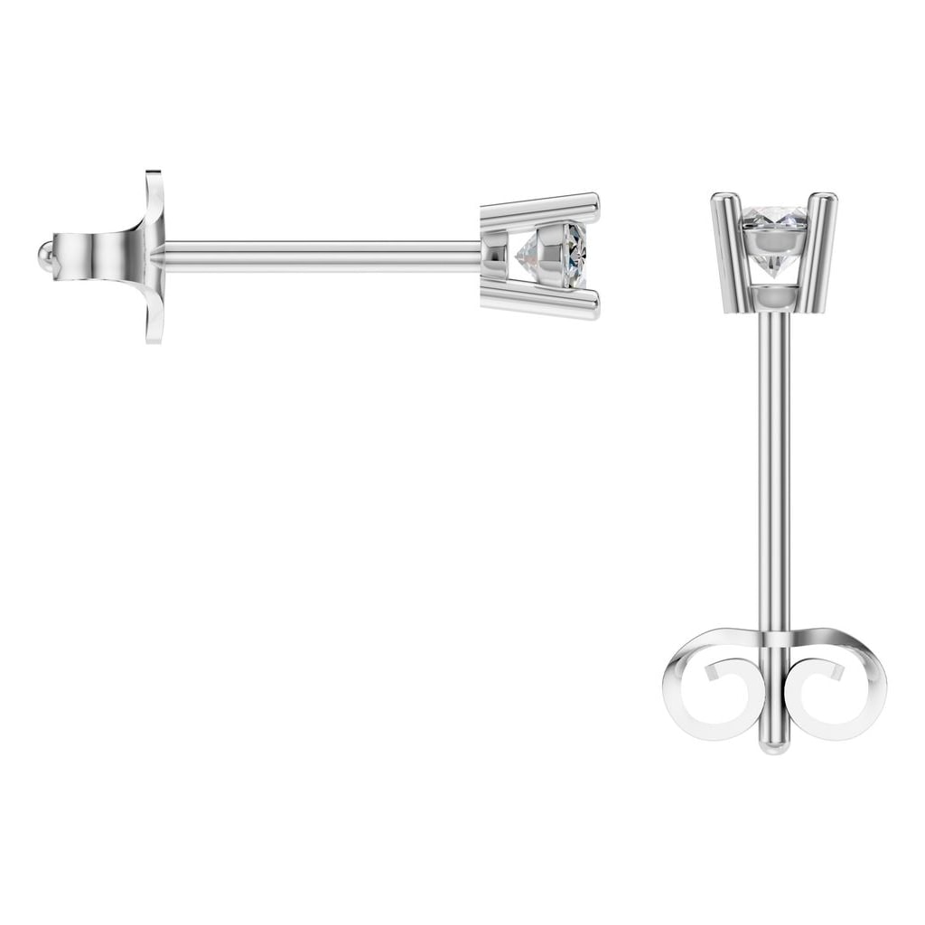 EA-8196 White Gold Earrings SET - BACK