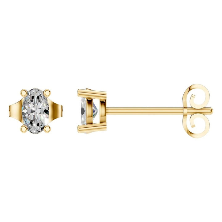 Solitaire Stud Earrings Mounting - Oval 5x3mm