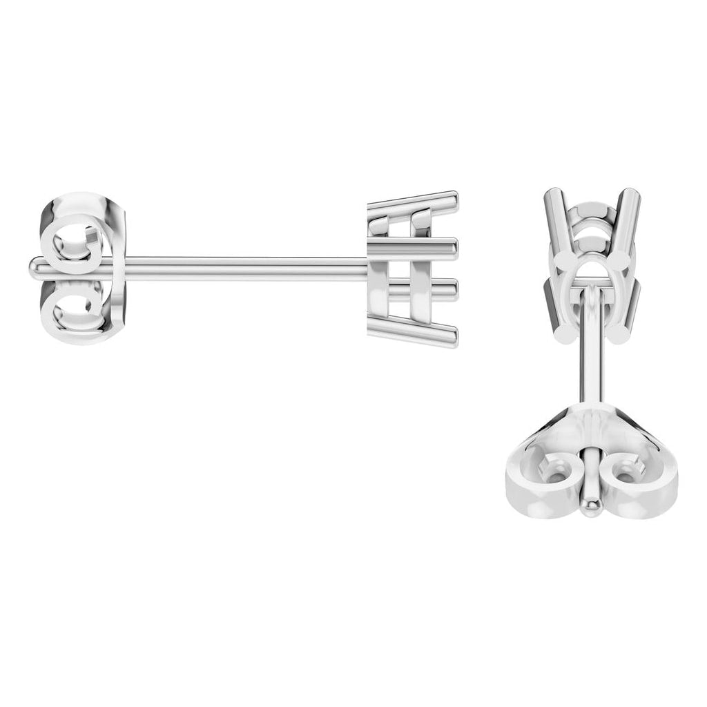 EA-8196 White Gold Earrings UNSET - Side View