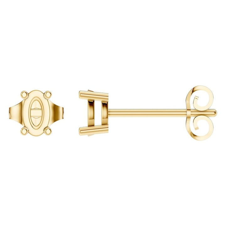 Solitaire Stud Earrings Mounting - Oval 5x3mm