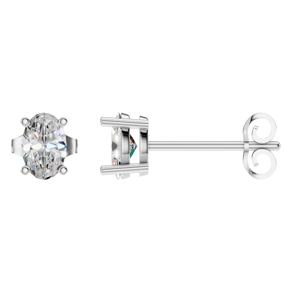 EA-8196 White Gold Earrings SET - Main View