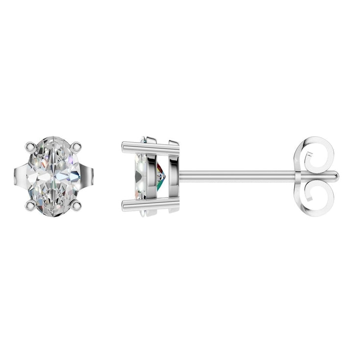 Solitaire Stud Earrings Mounting - Oval 6x4mm