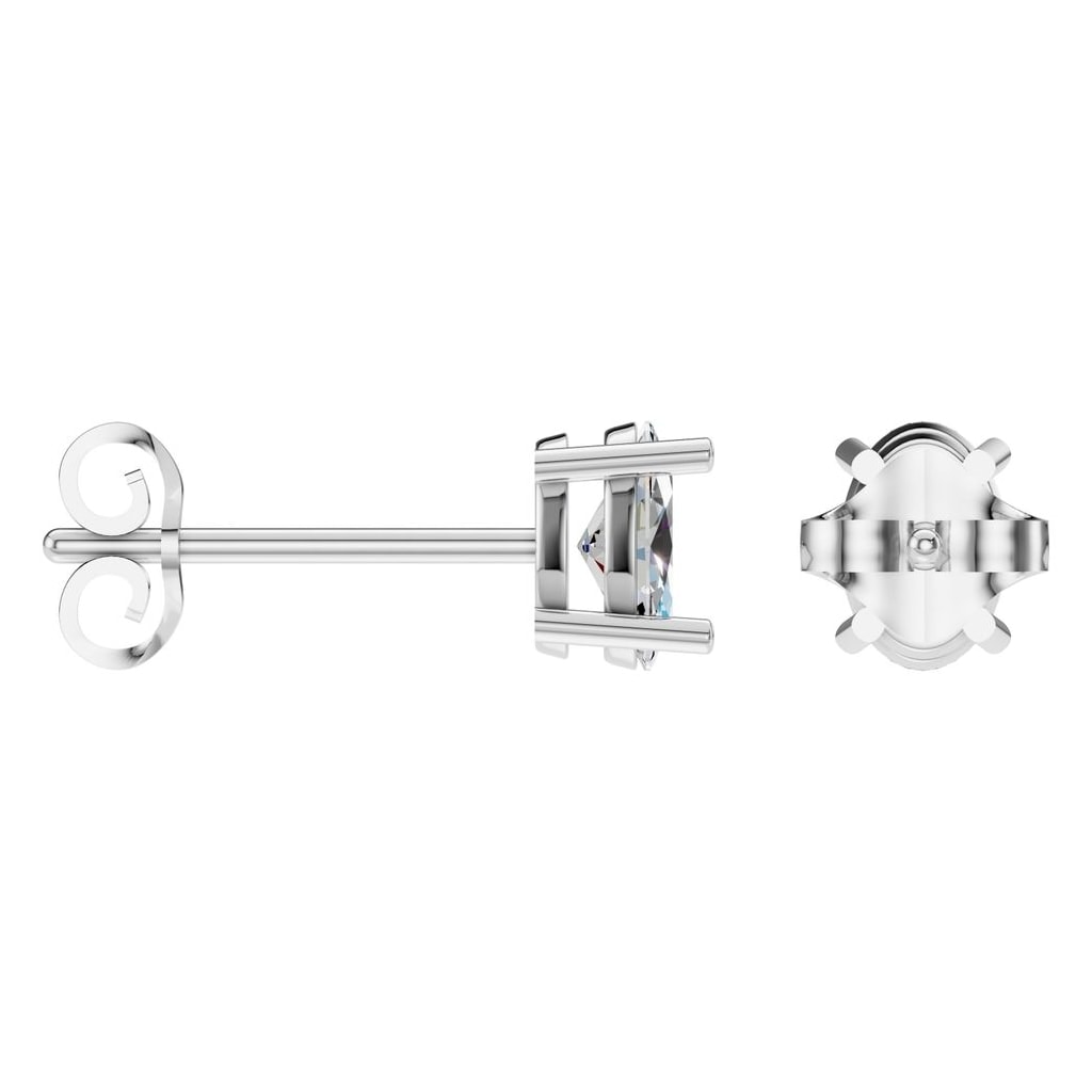 EA-8196 White Gold Earrings SET - ANGLE
