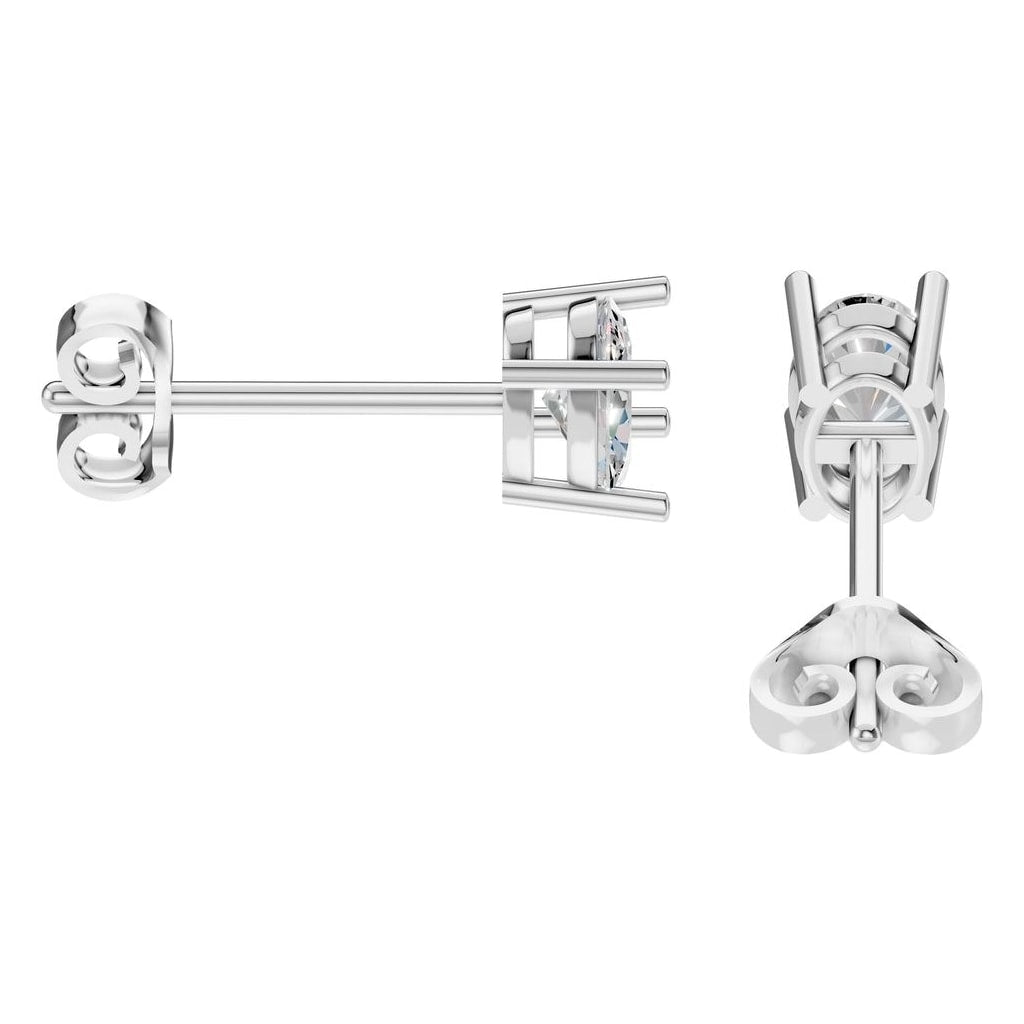 EA-8196 White Gold Earrings SET - Side View