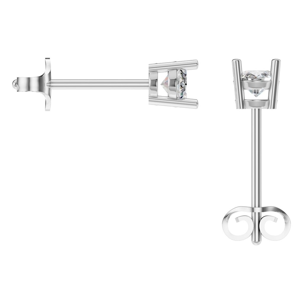 EA-8196 White Gold Earrings SET - BACK