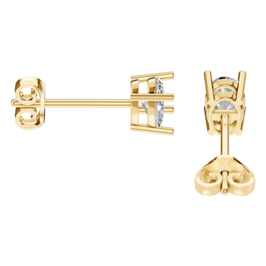 EA-8196 Yellow Gold Earrings SET - Side View