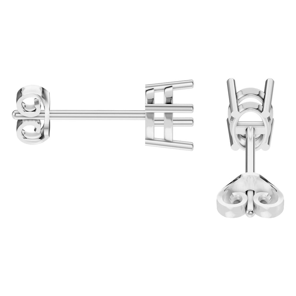 EA-8196 White Gold Earrings UNSET - Side View