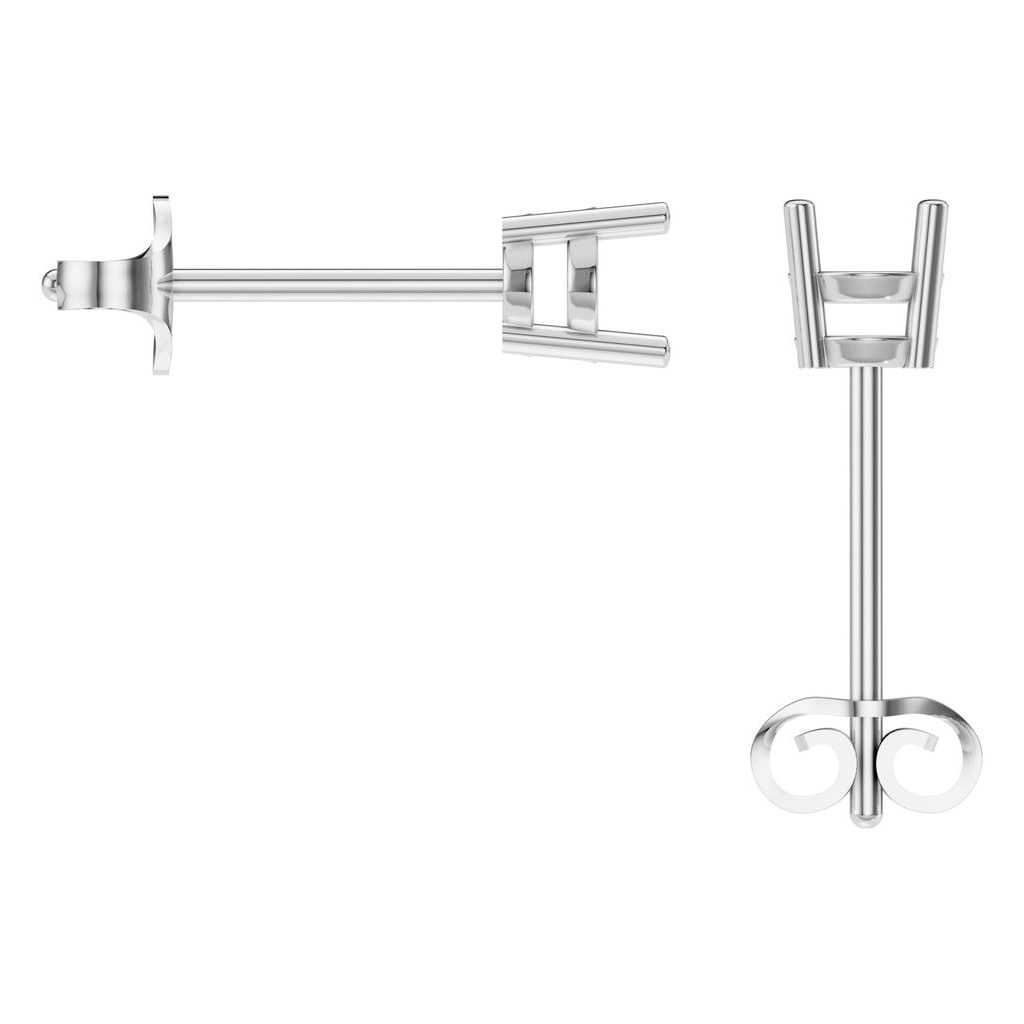 EA-8196 White Gold Earrings UNSET - BACK