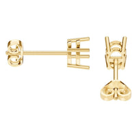 EA-8196 Yellow Gold Earrings UNSET - Side View