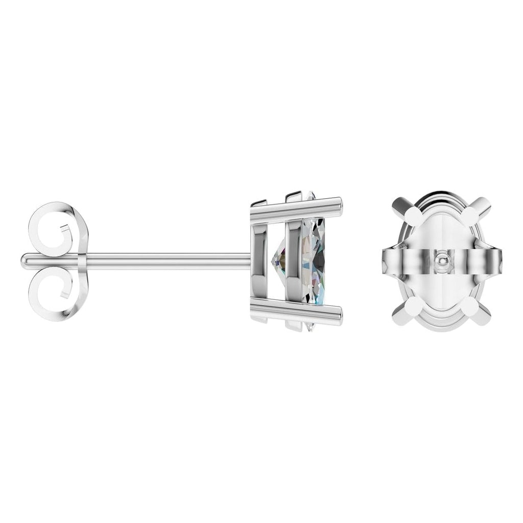 EA-8196 White Gold Earrings SET - ANGLE