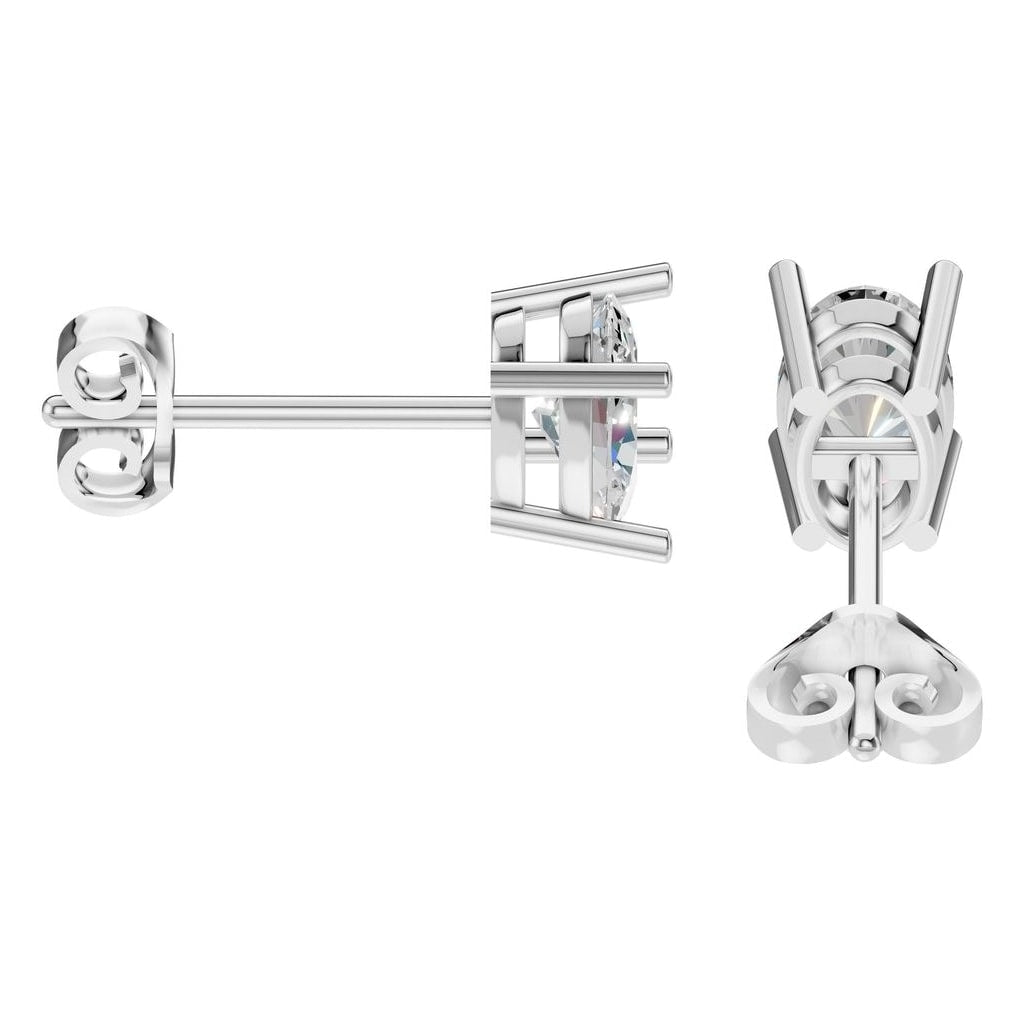 EA-8196 White Gold Earrings SET - Side View