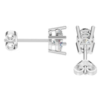 EA-8196 White Gold Earrings SET - Side View