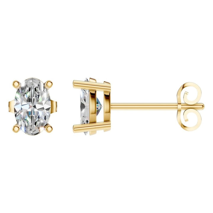 Solitaire Stud Earrings Mounting - Oval 7x4,5mm