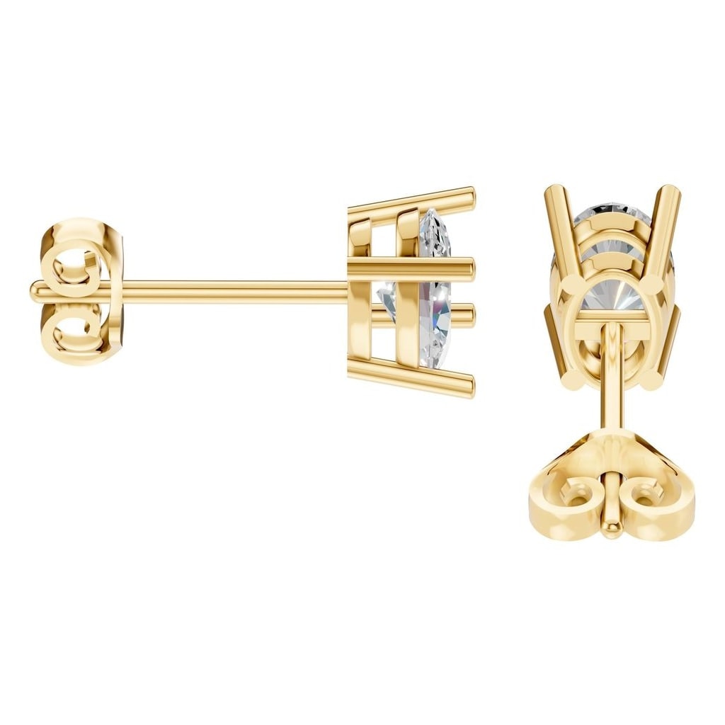 EA-8196 Yellow Gold Earrings SET - Side View