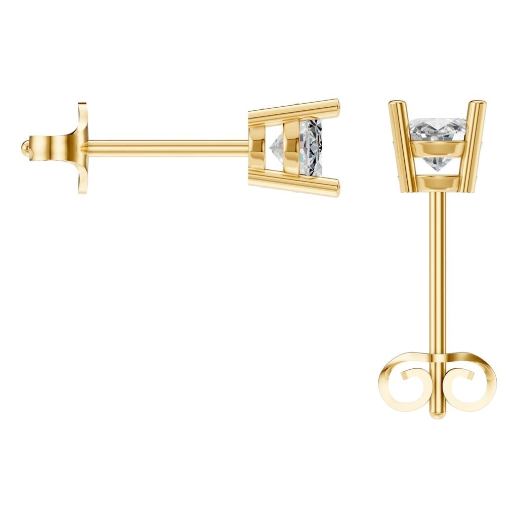 EA-8196 Yellow Gold Earrings SET - BACK