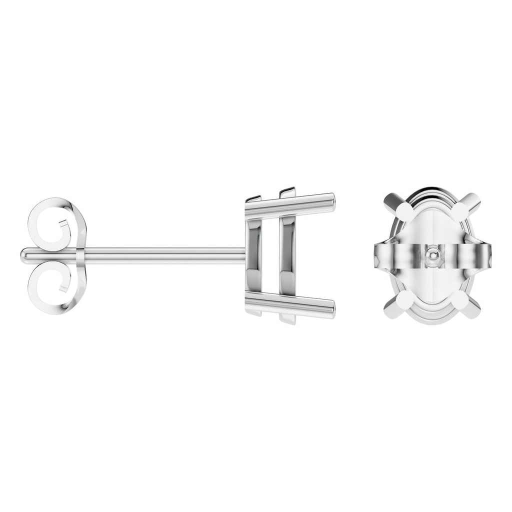 EA-8196 White Gold Earrings UNSET - ANGLE
