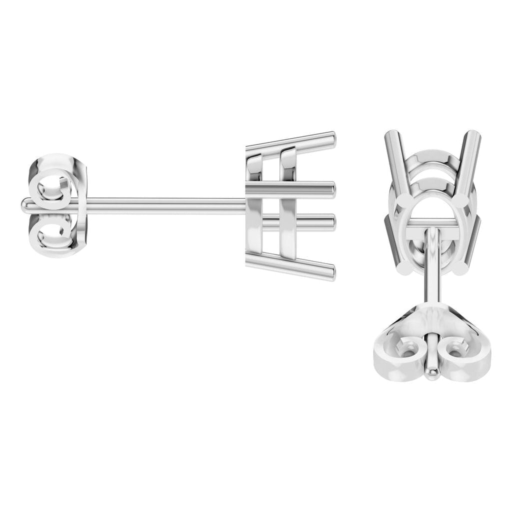 EA-8196 White Gold Earrings UNSET - Side View