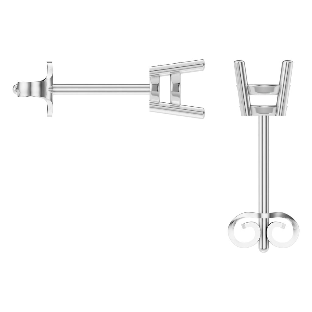 EA-8196 White Gold Earrings UNSET - BACK