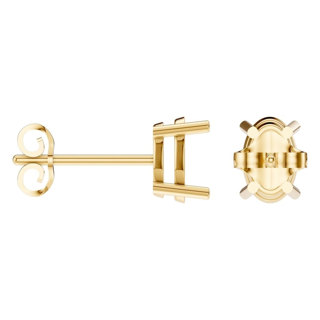 EA-8196 Yellow Gold Earrings UNSET - ANGLE