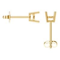 EA-8196 Yellow Gold Earrings UNSET - BACK