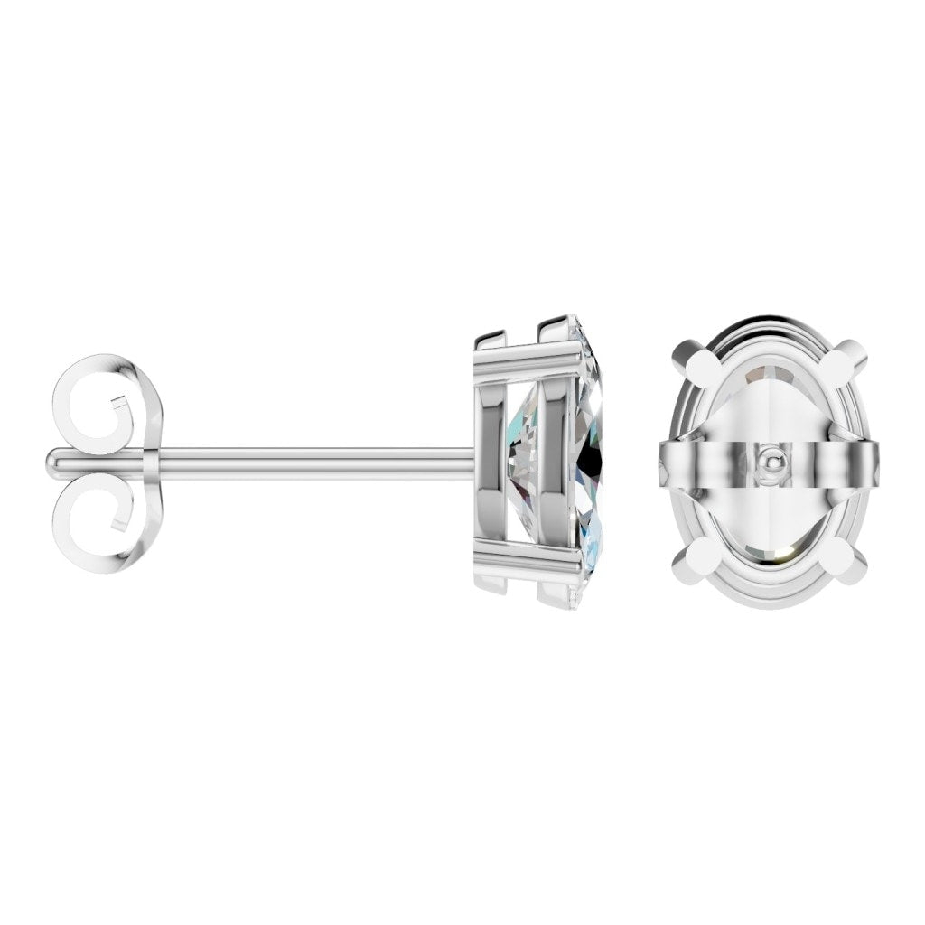 EA-8196 White Gold Earrings SET - ANGLE