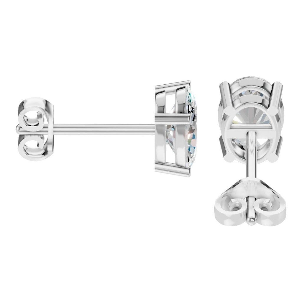 EA-8196 White Gold Earrings SET - Side View
