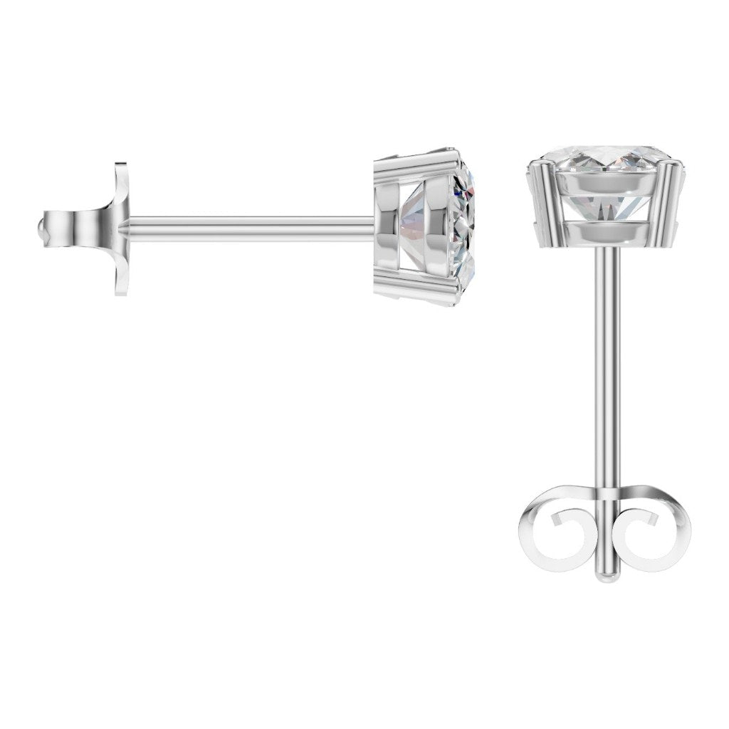 EA-8196 White Gold Earrings SET - BACK