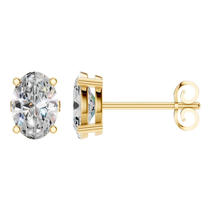 Solitaire Stud Earrings Mounting - Oval 8x5.5mm