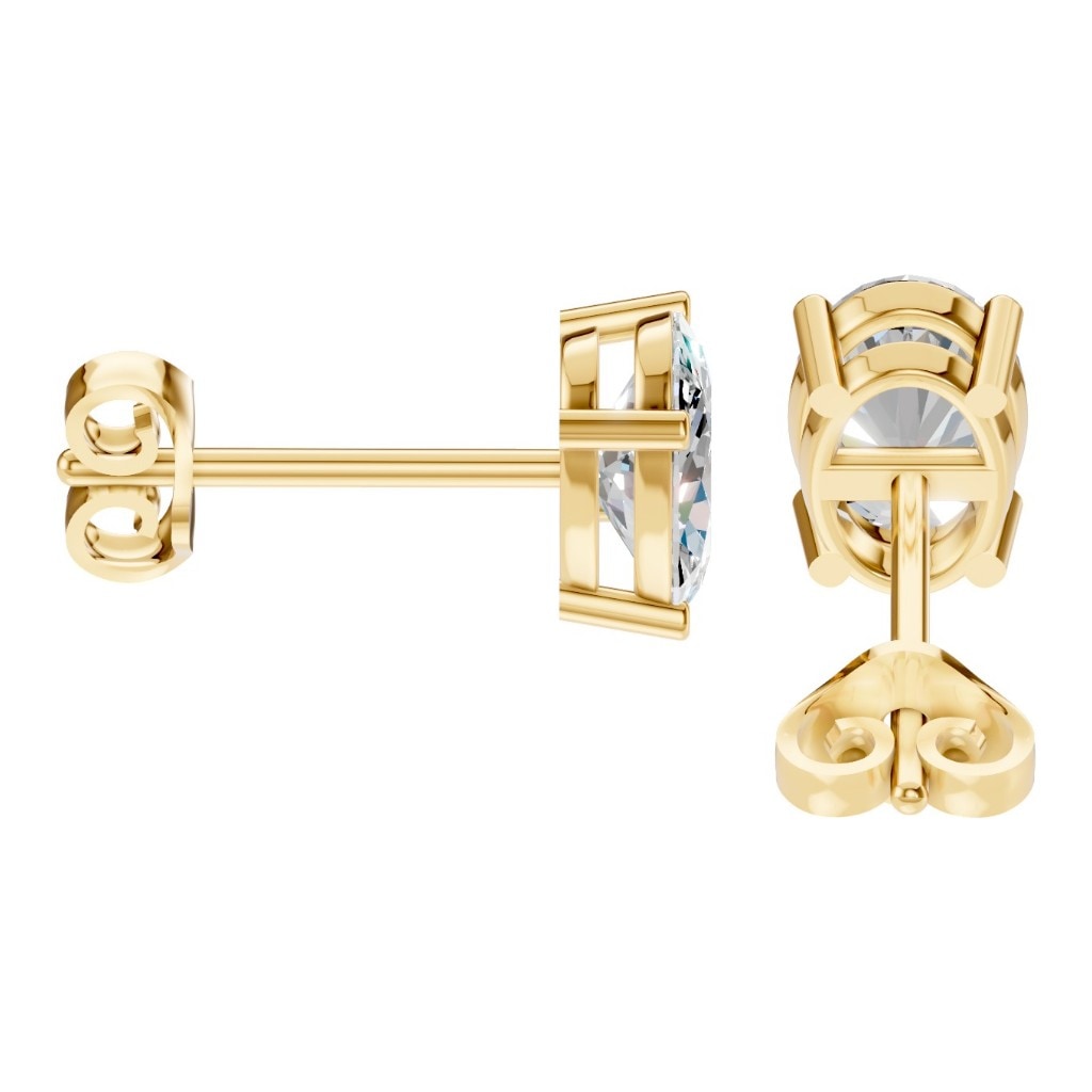 EA-8196 Yellow Gold Earrings SET - Side View
