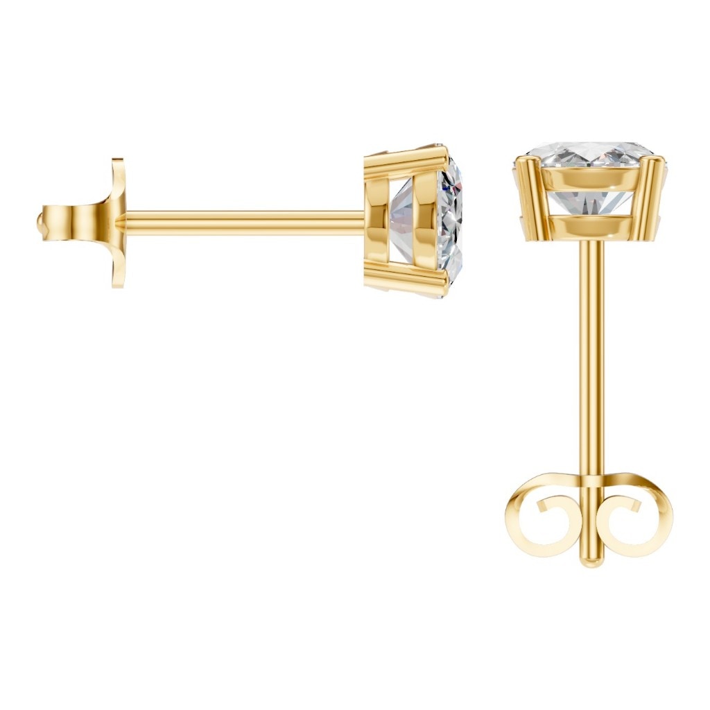 EA-8196 Yellow Gold Earrings SET - BACK