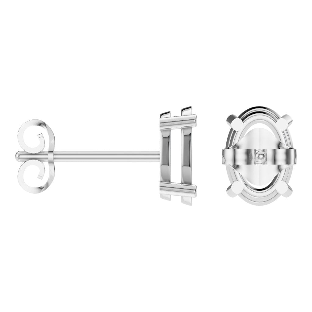 EA-8196 White Gold Earrings UNSET - ANGLE