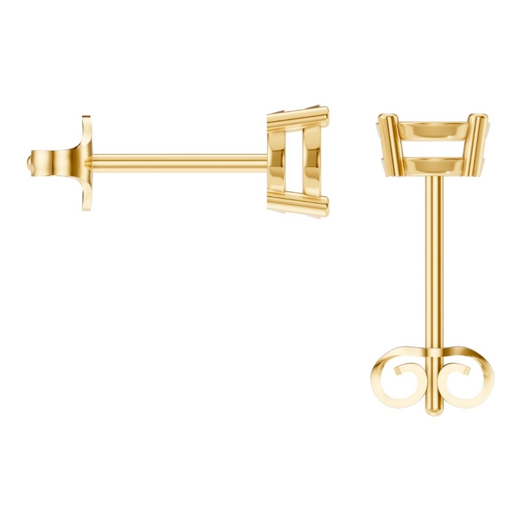 EA-8196 Yellow Gold Earrings UNSET - BACK